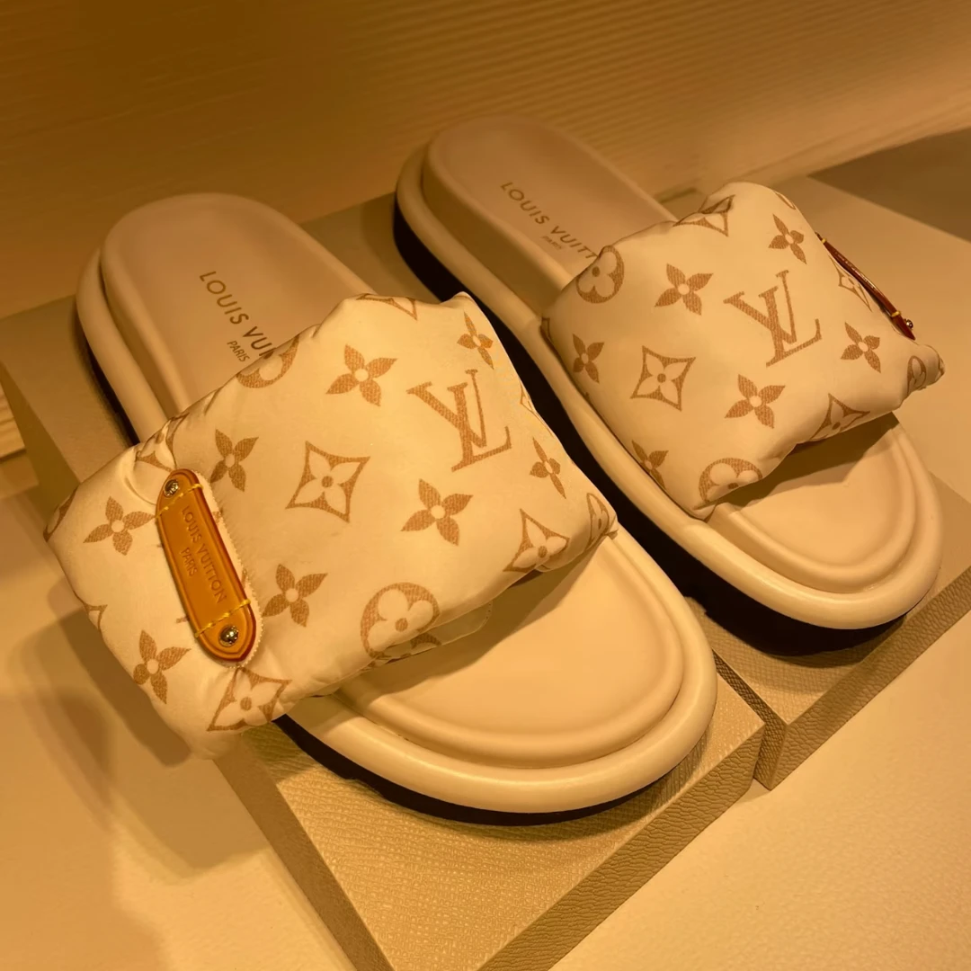 99新 LouisVuitton/路易威登 LV老花魔术贴拖鞋36