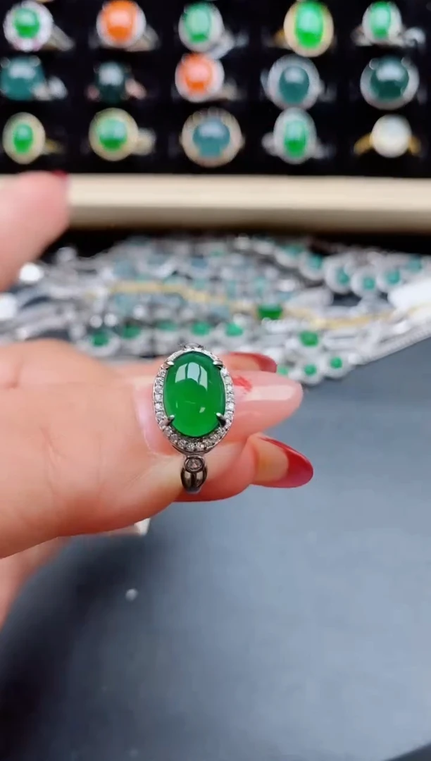 【闪购商品】翡翠戒指银S925镶嵌805050