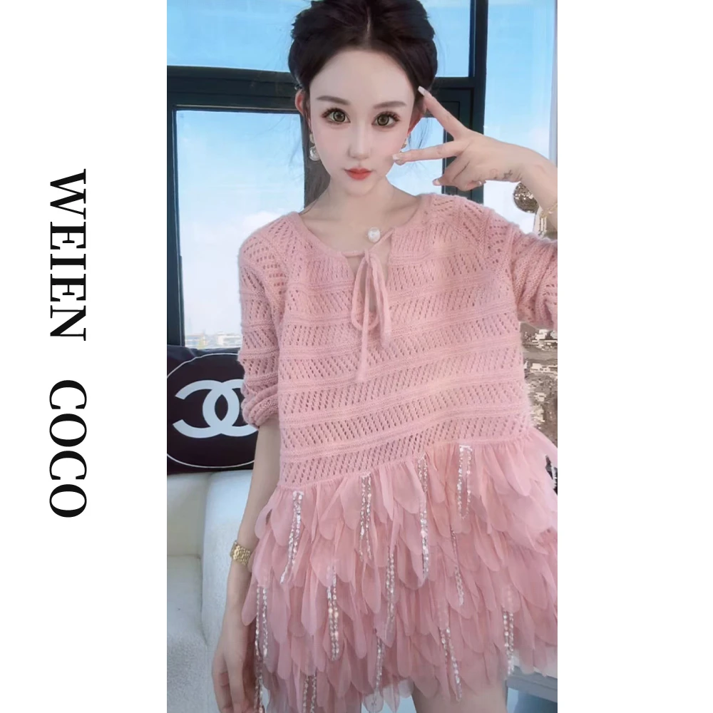 【薇恩COCO】重工镶钻流苏时尚套头上衣女装新款新上衣S5553