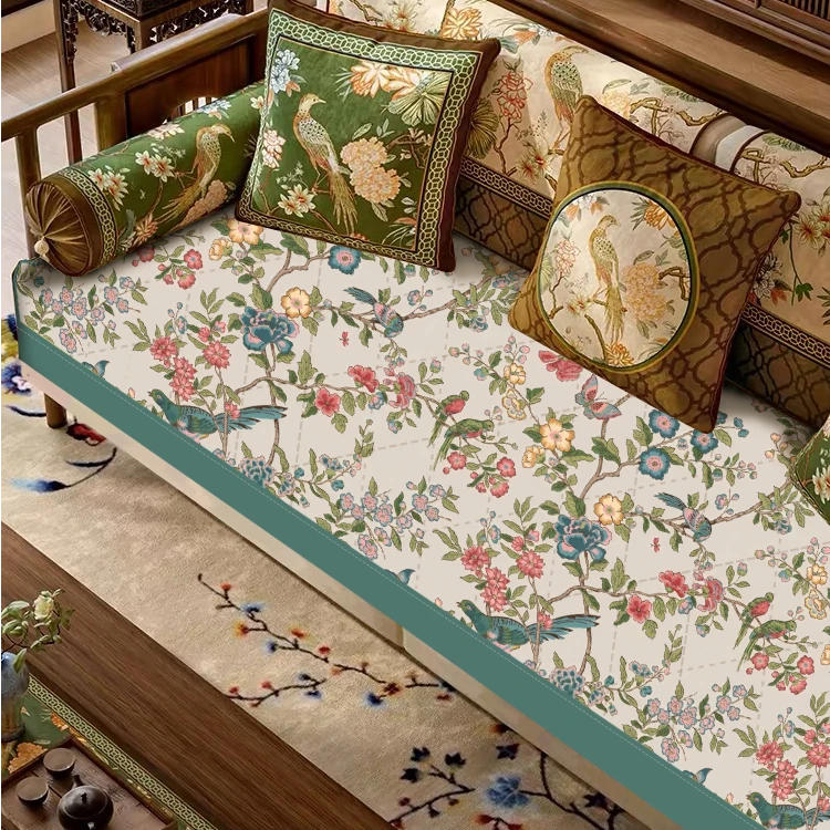 新古典印花凉感沙发垫耐磨耐脏可水洗机洗软席子夏季沙发巾印花