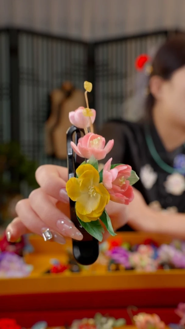 刺绣非遗苏绣绒花