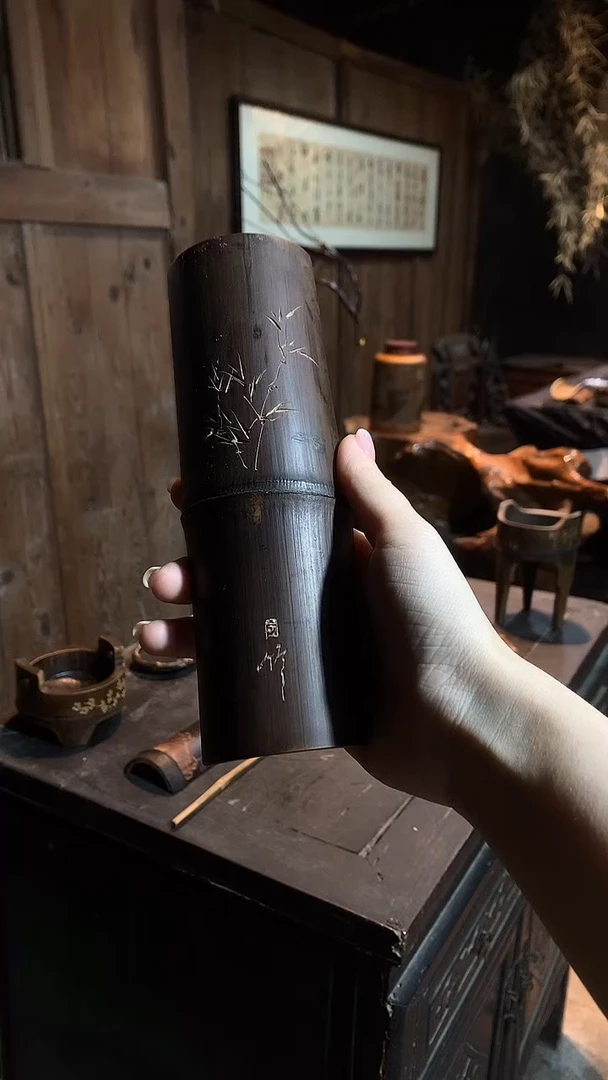 精雕刻竹茶则..........