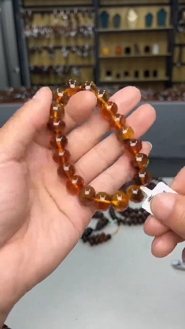 裸石琥珀未镶嵌抚顺琥珀12+金珀手串多样性发其一