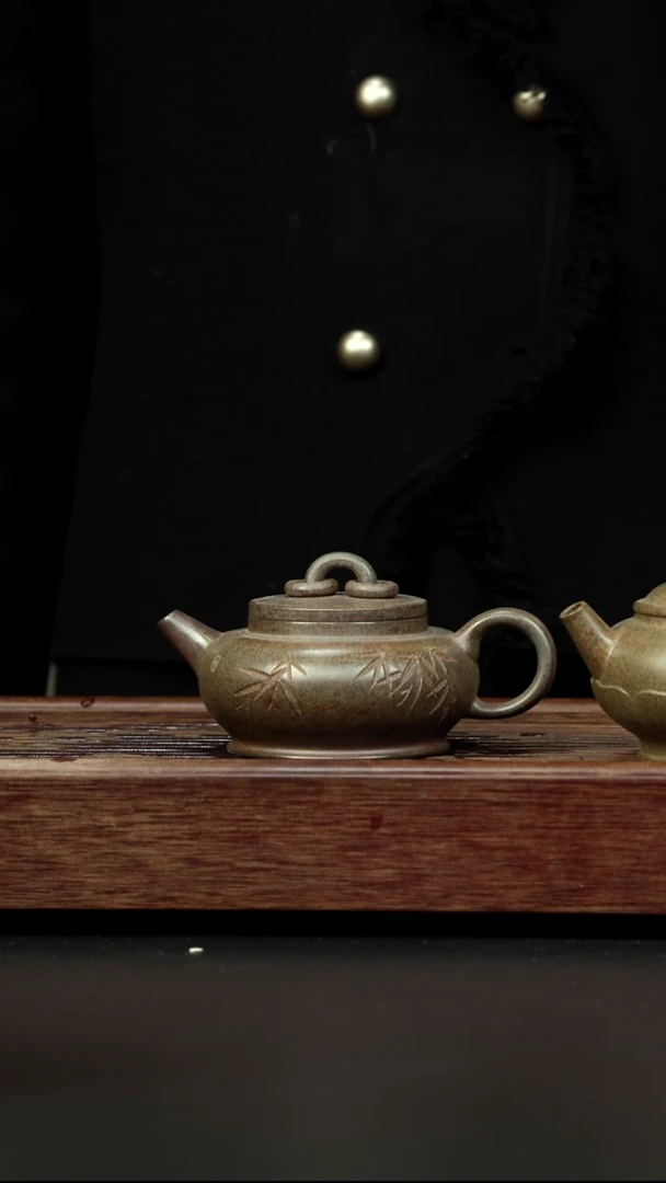 茶壶紫砂蟹壳青柴烧 双圈水平