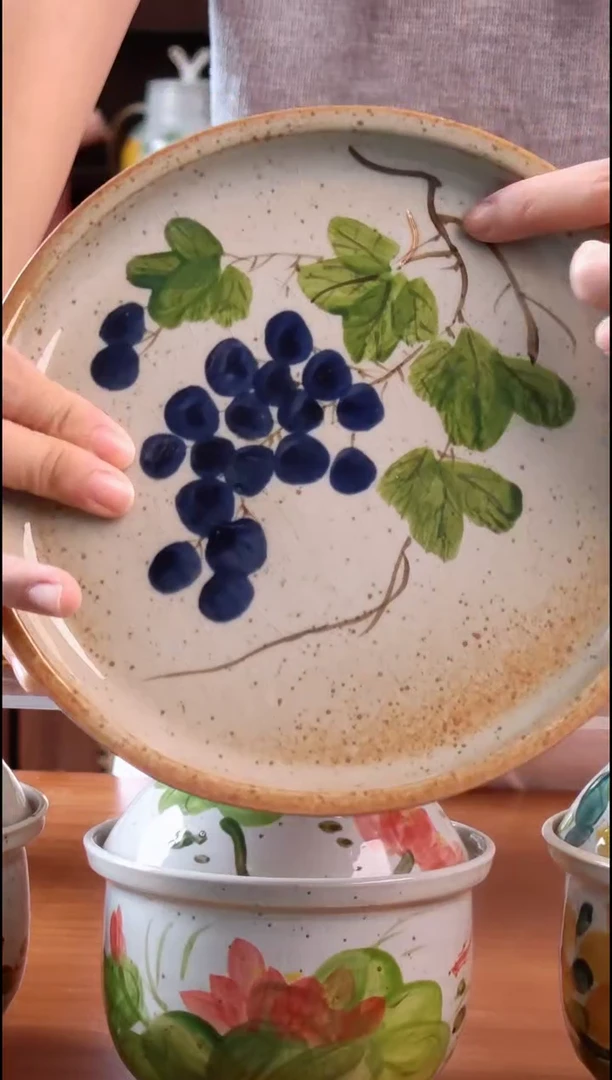 碟景德镇手绘釉下五彩餐具微瑕福利