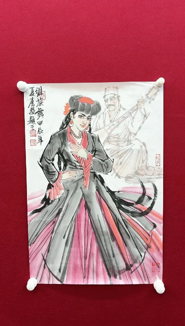 【闪购商品】国画L-李老师人物题材2.7平尺带杯子