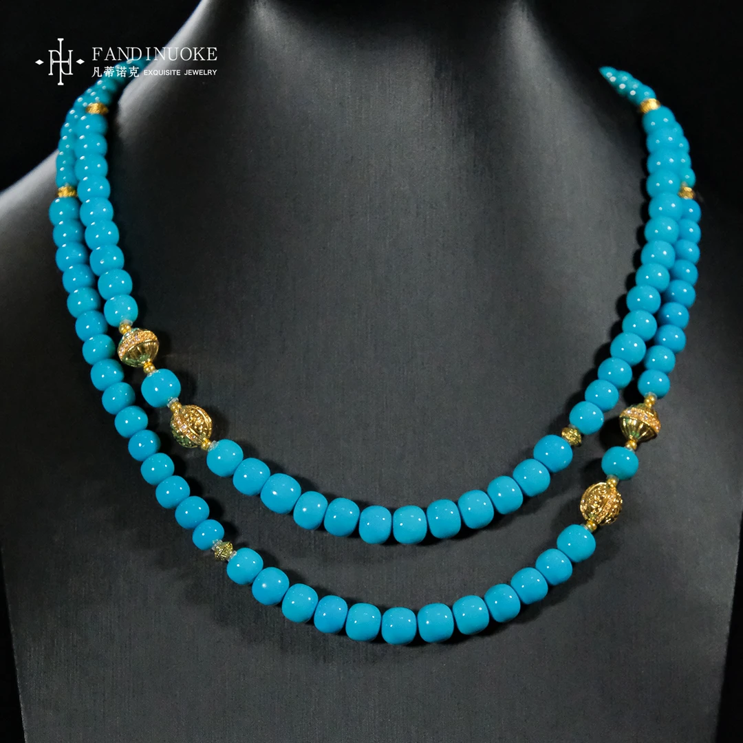 【加加专属】18 MJ15572-18k金绿松石项链-多样性发一件-5-7mm，45cm