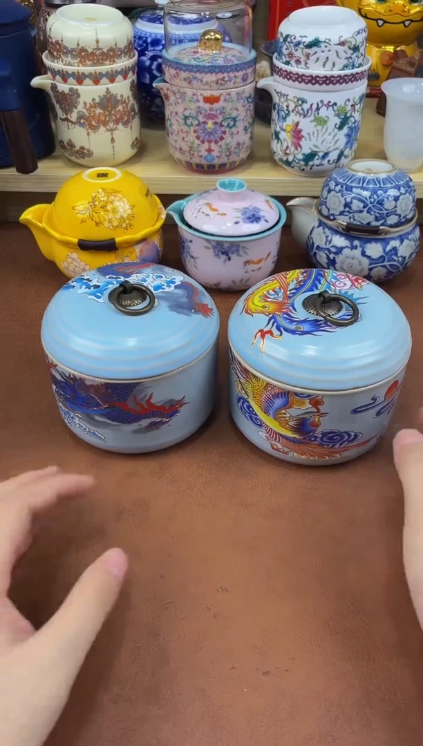 陶瓷茶具摆件旅行套组