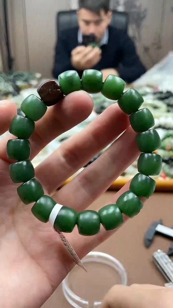 未镶嵌手串和田玉碧玉12直切