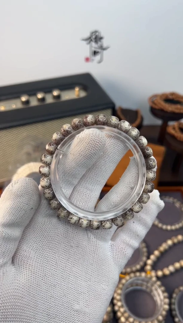 手串星月菩提海南同枝果石玉料粉冰糖单圈8*7