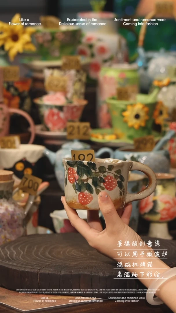 陶瓷景德镇高温釉下彩手工手绘款式