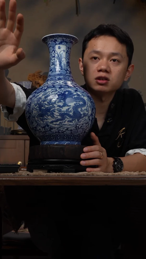 摆件WN问泥景德镇陶瓷花瓶摆件