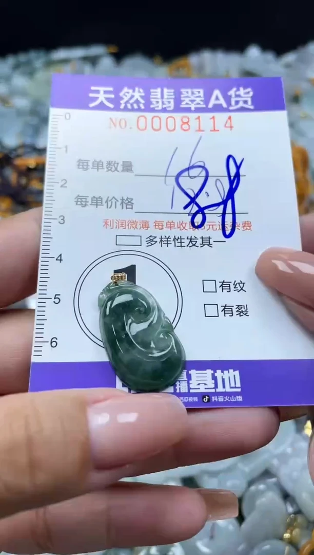 翡翠未镶嵌颈饰08114