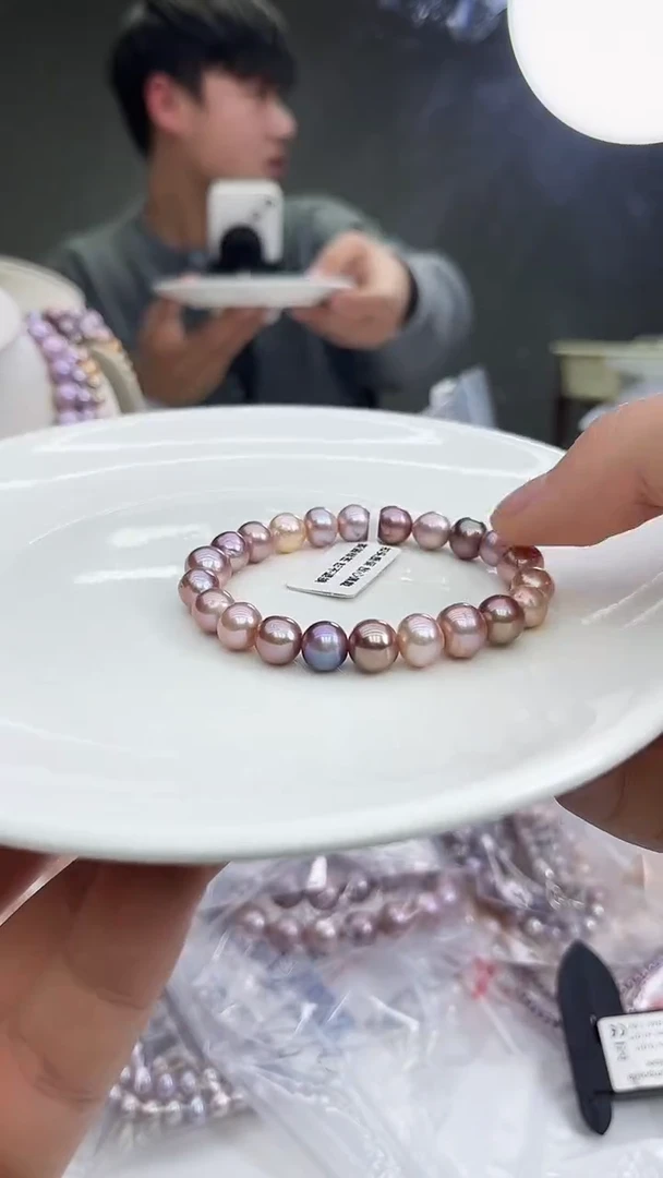 未镶嵌手链淡水珍珠紫色系手链