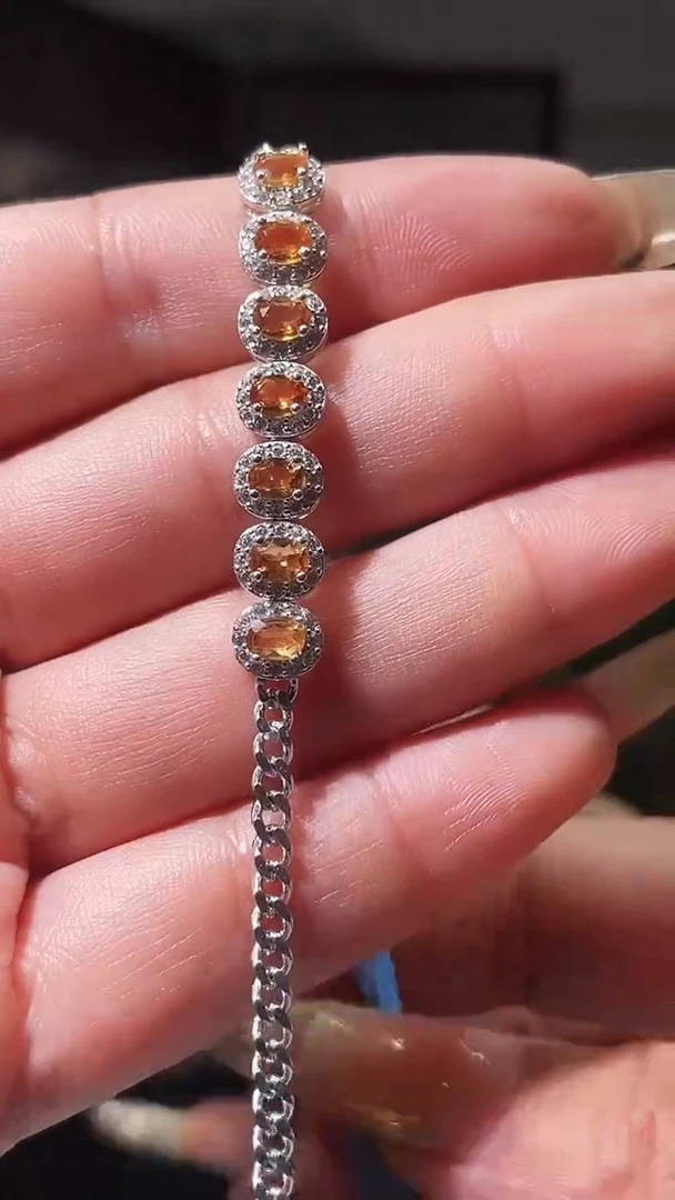 项链银S925镶嵌黄晶重工