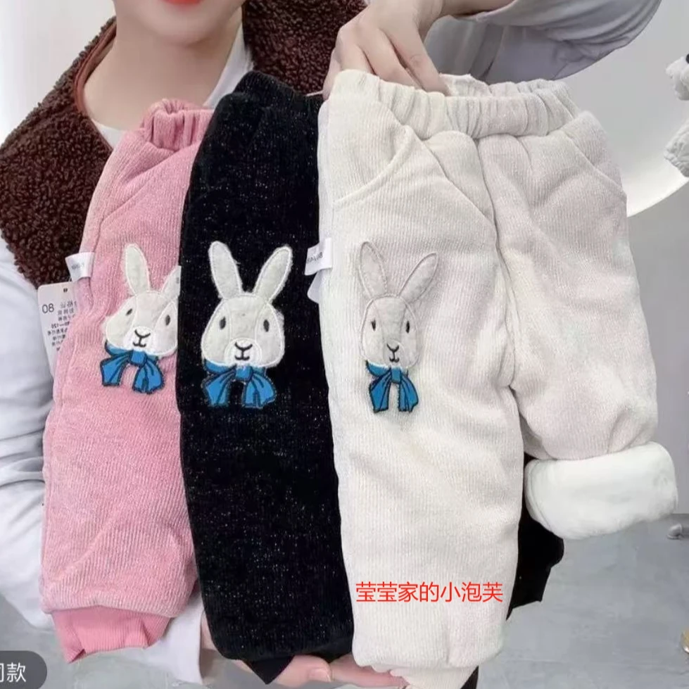 【福利兔子棉裤】加绒加厚卡通保暖一条过冬棉裤小童女宝洋气外穿
