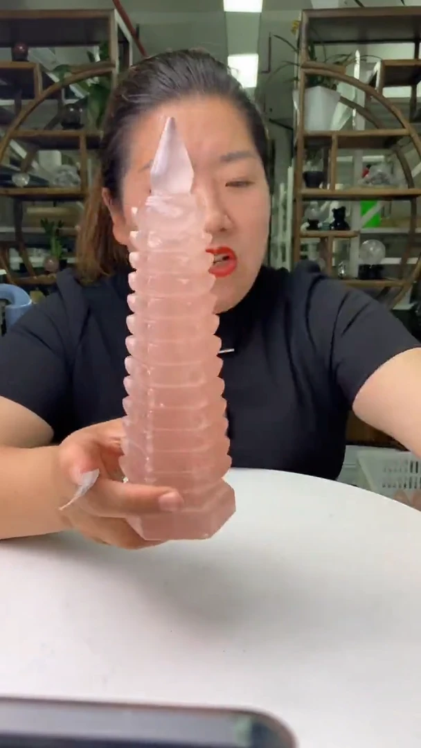 文昌塔未镶嵌水晶粉水晶文昌塔D362