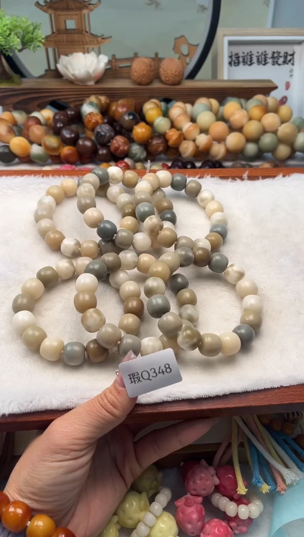 【闪购商品】菩提根/象牙果手串13+mm瑕桶珠随机一串不挑Q348