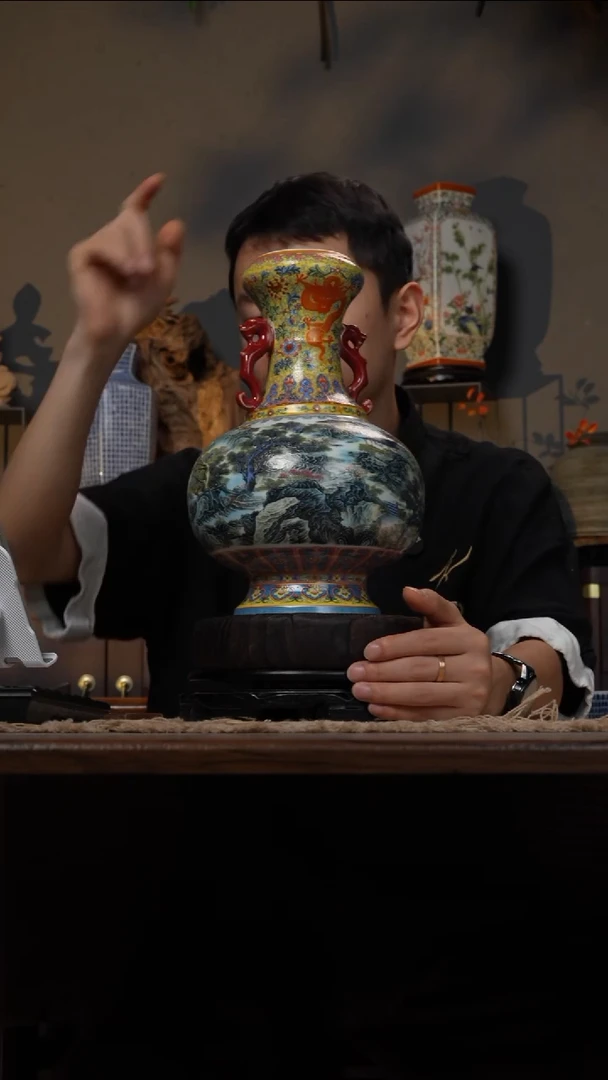 摆件WN问泥景德镇陶瓷花瓶摆件