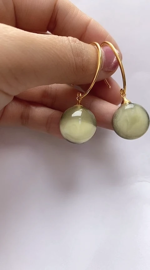 【闪购商品】琥珀裸石银S925镶嵌琥珀耳坠