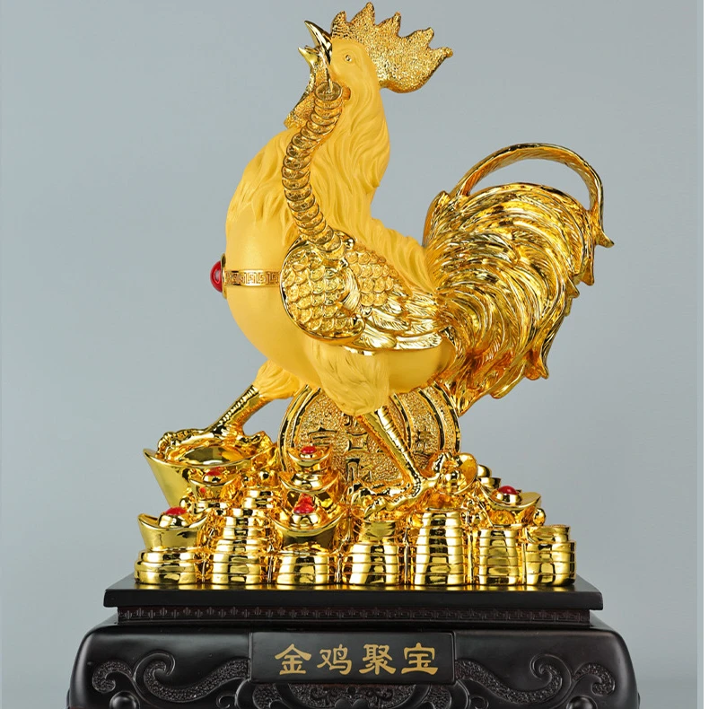 金鸡摆件生肖鸡工艺品大公鸡卧室房间装饰品中式高端吉祥乔迁礼品