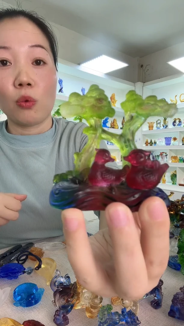 手工艺品琉璃鸳鸯