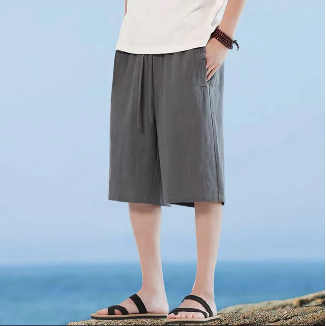 亚麻天丝！夏季男士短裤美式工装休闲短裤-H109