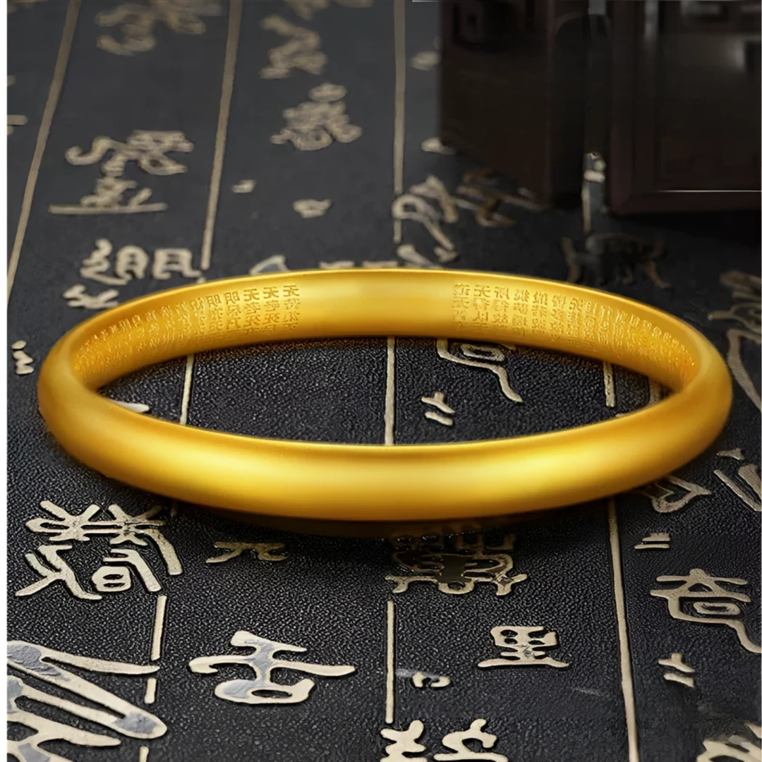 铜合金手镯 8m泥鳅背素圈心经手镯经典实心传承女款