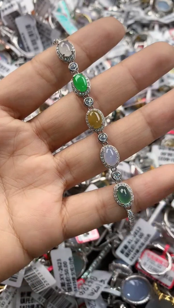 银S925镶嵌戒指翡翠14     8