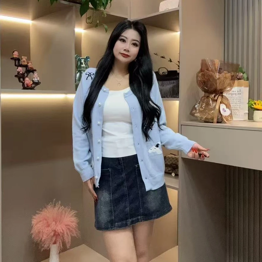 秋季开衫-千 6906时尚可爱风百搭甜美圆领纽扣显瘦百搭学院风开衫