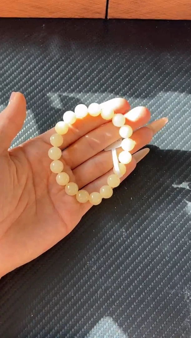 未镶嵌手串和田玉若羌微色差卡10J