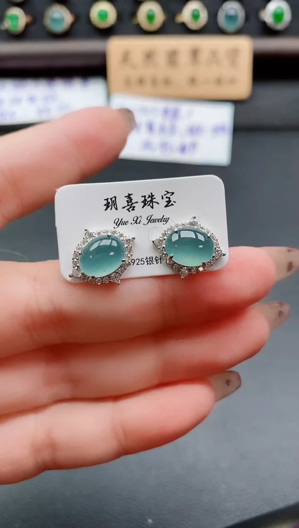 银S925镶嵌戒指翡翠1