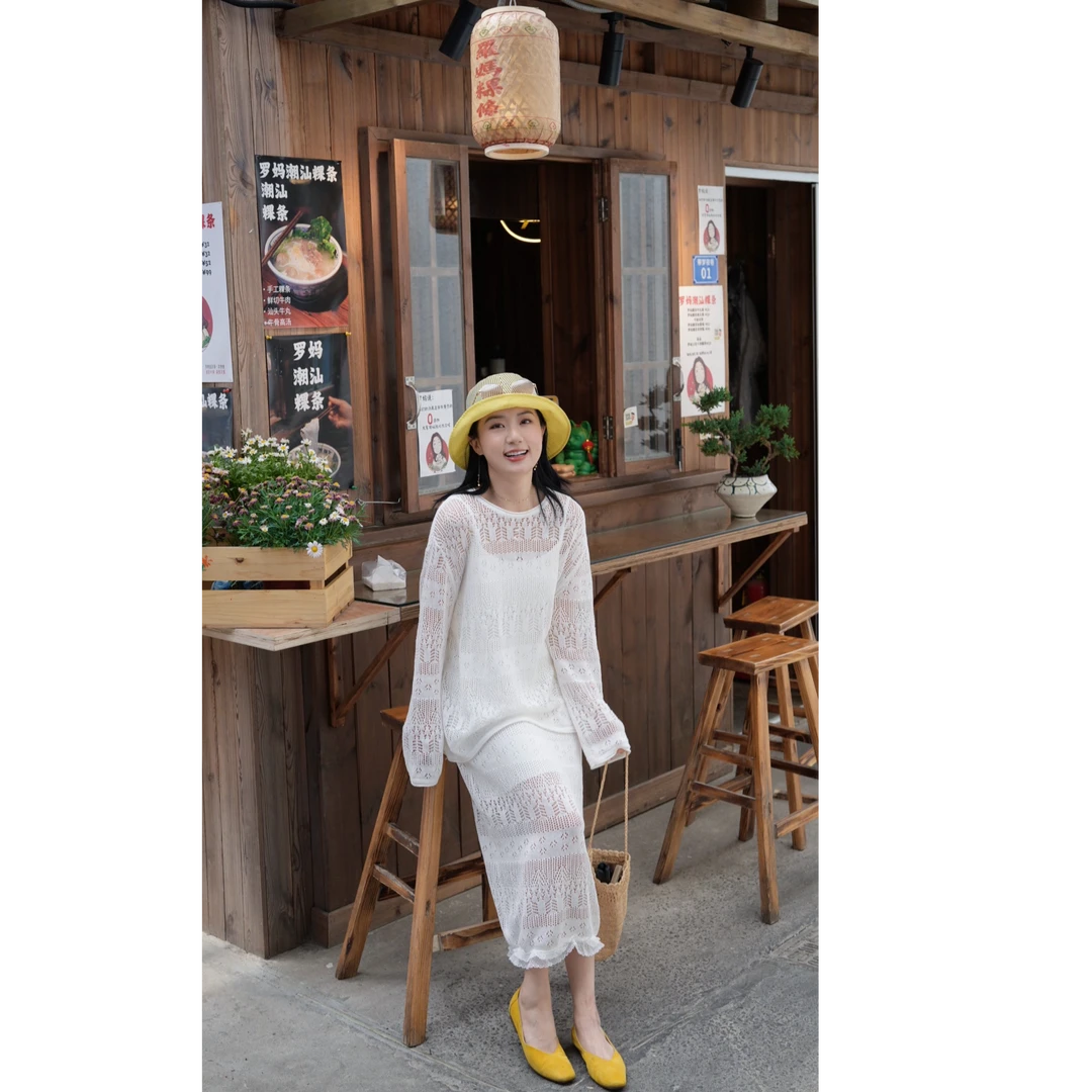 MEIYINA定制（和纸纱针织）夏日清梦镂空针织套装