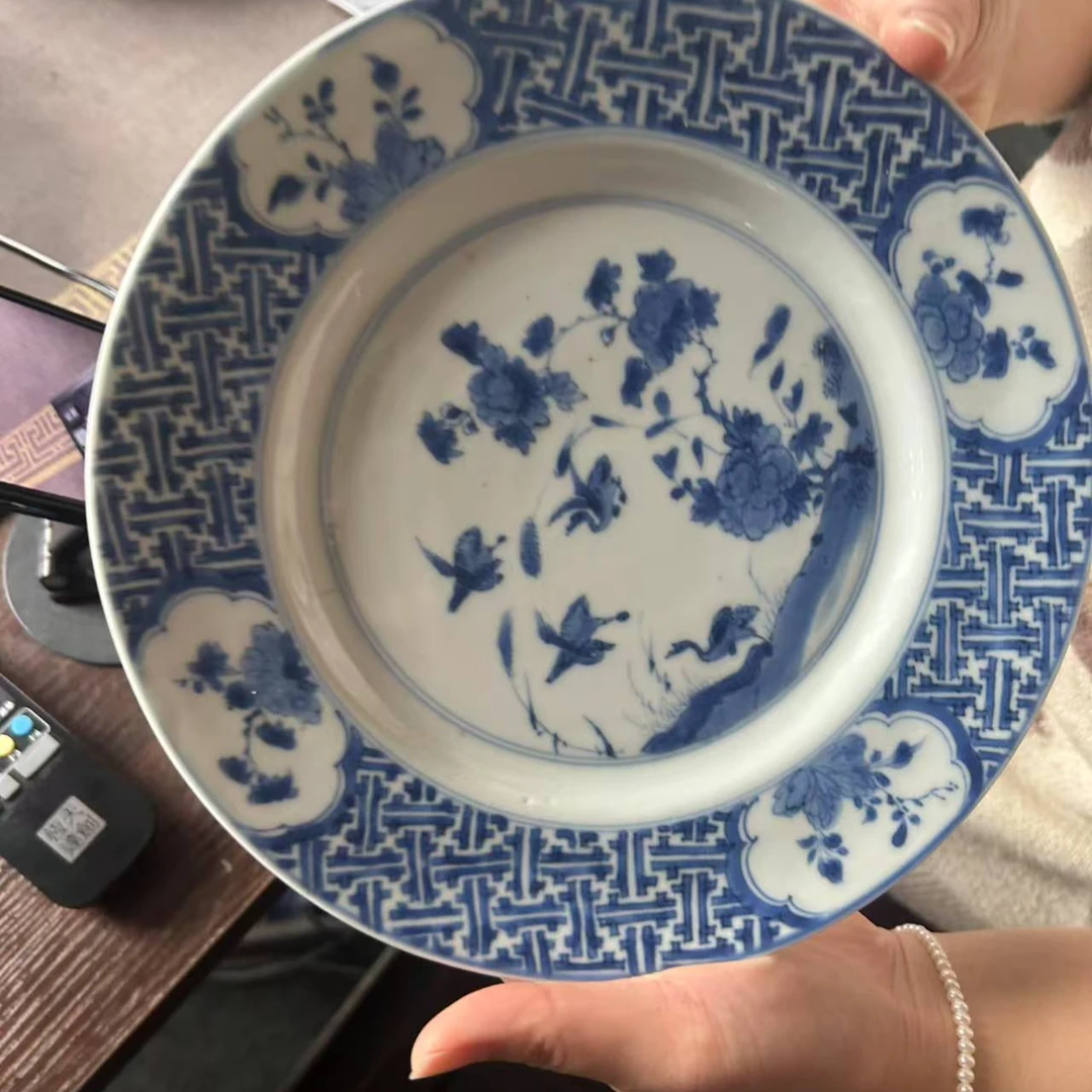 清 康熙 青花花卉盘w-2.18