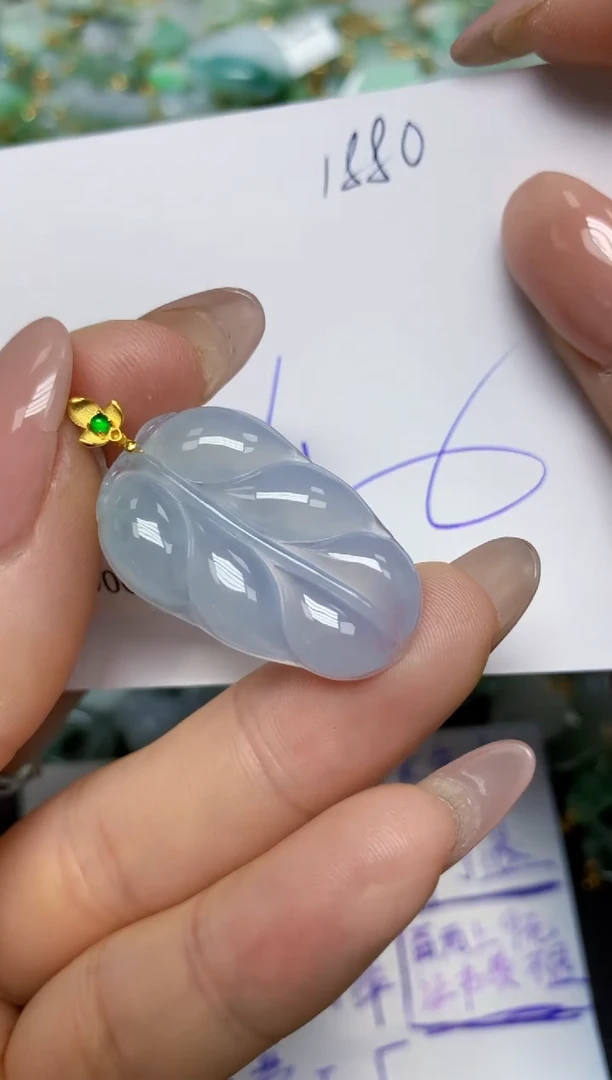 【闪购商品】翡翠挂件18K金镶嵌 天然翡翠A货