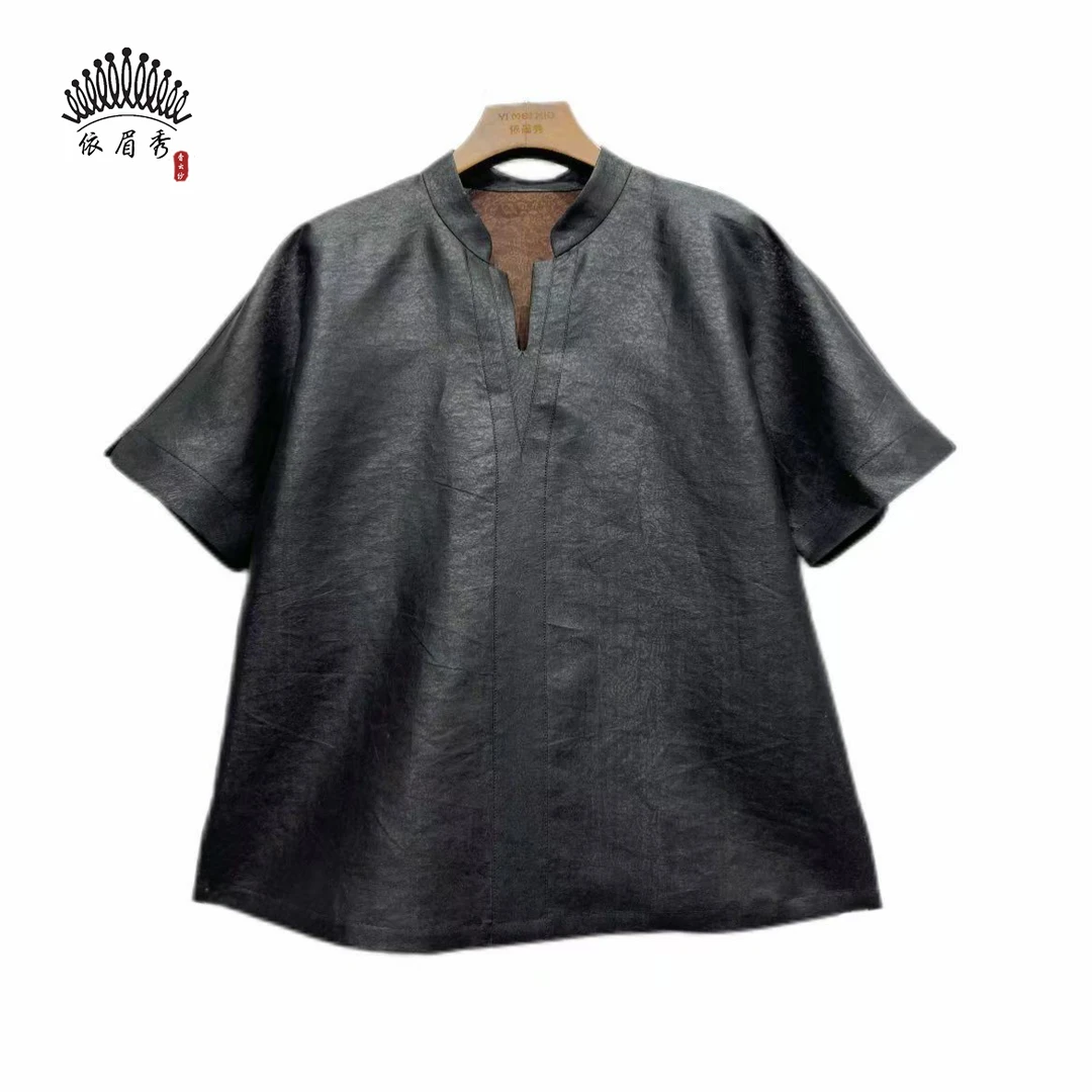 YIMEIXIU/依眉秀香云纱莨纱休闲上衣 63543