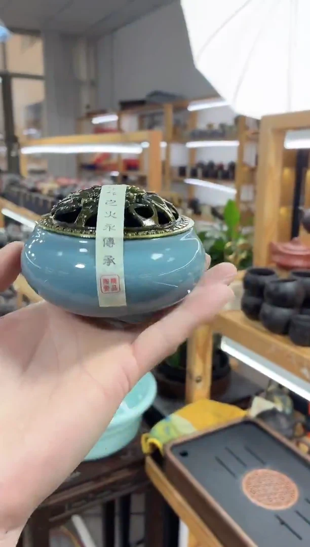 瓷片香炉蓝色1111