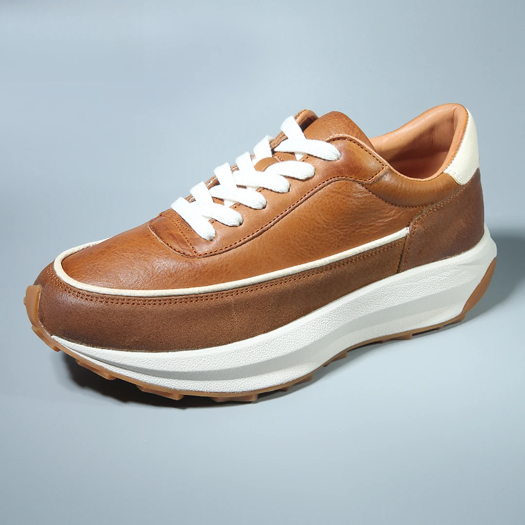 Louis Fordea/路易弗狄休闲鞋男真皮运动鞋透气男鞋厚底增高男鞋