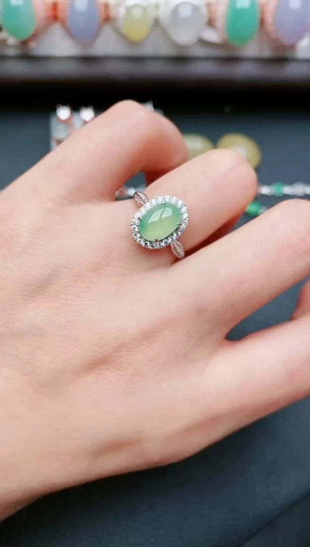 翡翠戒指银S925镶嵌.....