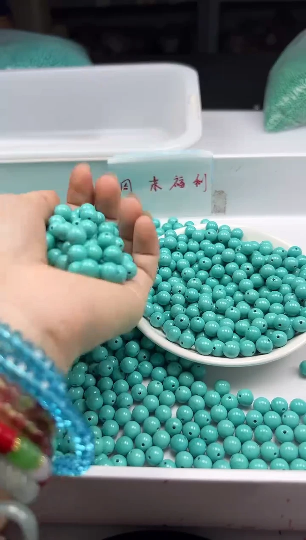 未镶嵌颈饰玛瑙/玉髓W408高瓷绿*松8mm*15颗