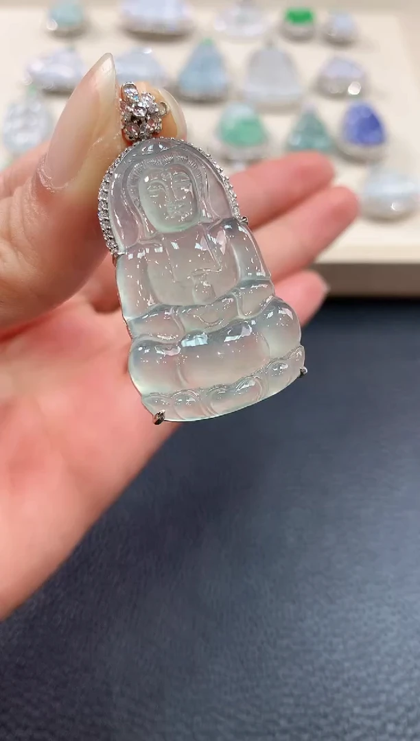 【闪购商品】翡翠吊坠(不含链)18K金镶嵌b162       