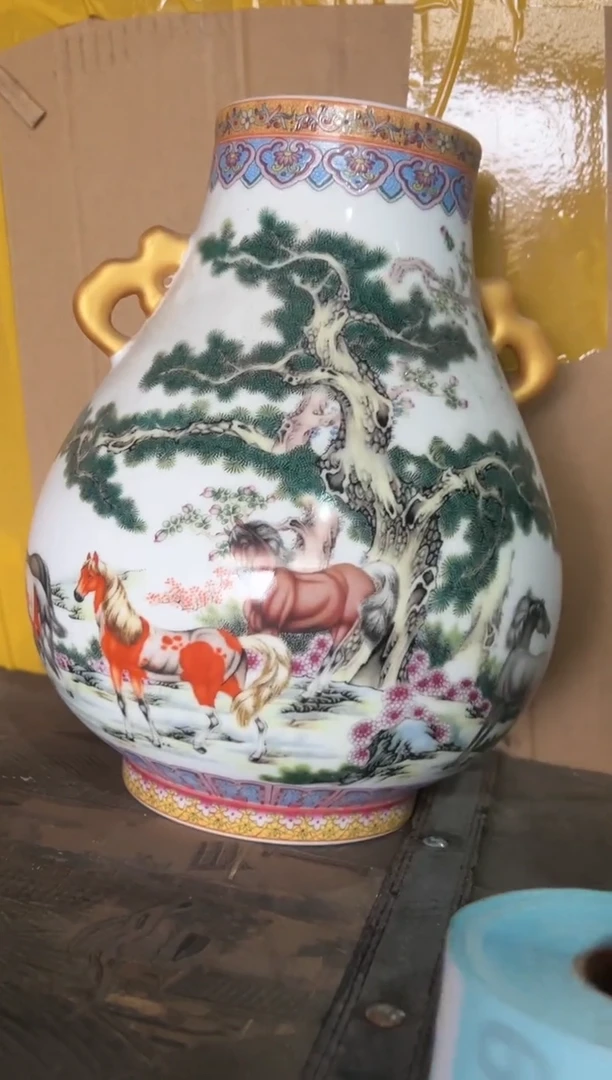 【闪购商品】133国营好瓷马画片双耳福桶樽