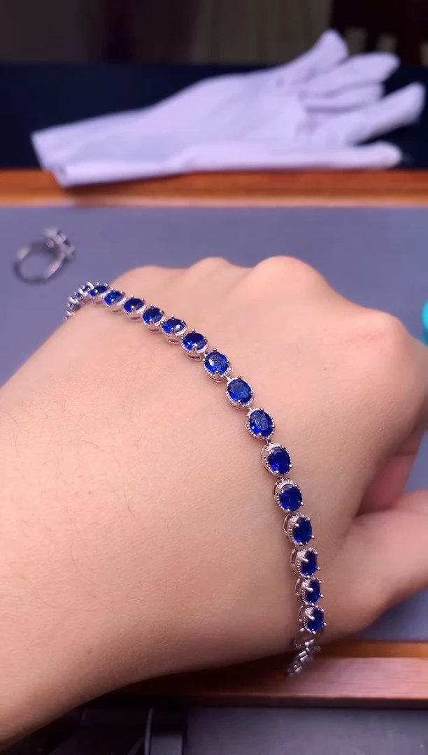 【闪购商品】坦桑石手链银S925镶嵌............