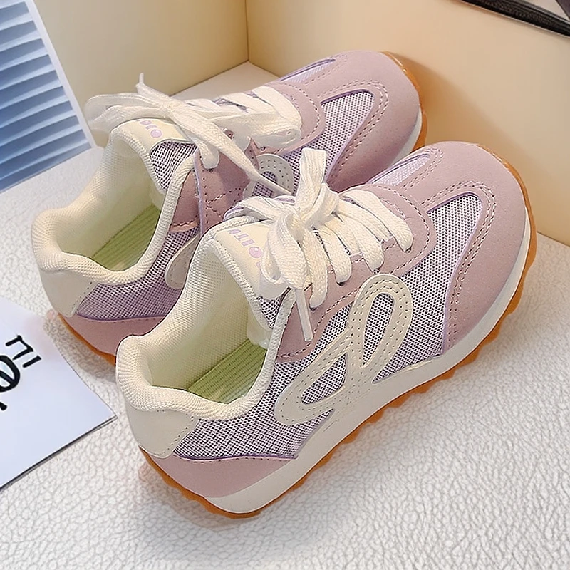 ABC女童鞋子春季2025新款儿童休闲运动鞋女孩软底防滑德训阿甘鞋