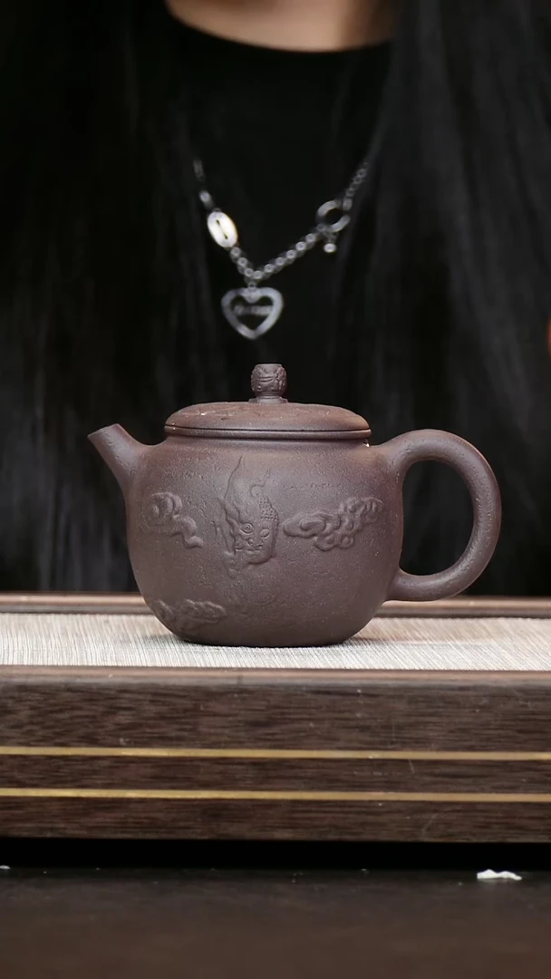 茶壶紫砂安****8青灰 巨轮壶