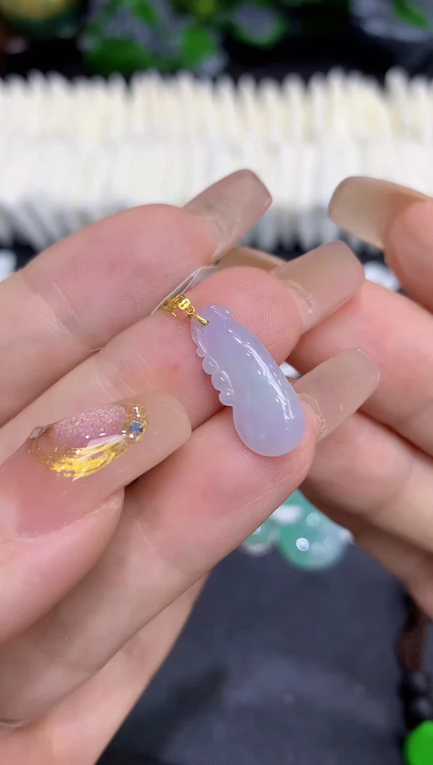 翡翠18K金镶嵌吊坠(不含链)11111