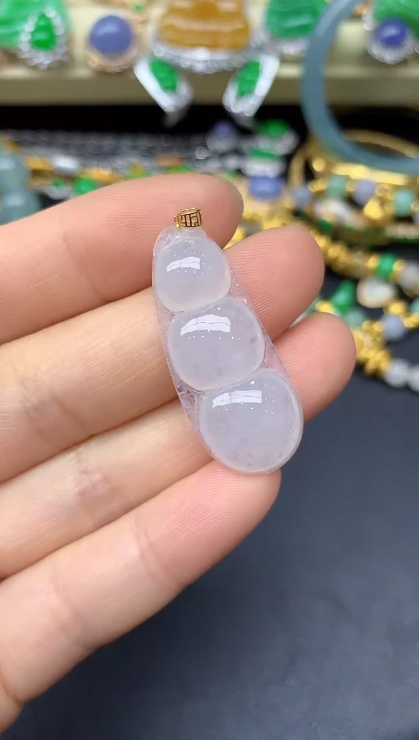 颈饰18K金镶嵌翡翠81-雪姐翡翠天天见