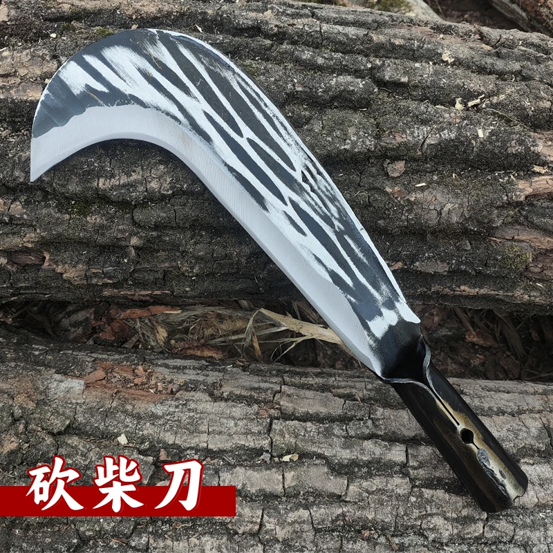 砍割鹰嘴柴刀1.2斤砍山刀锰钢勾型砍柴刀户外开路砍柴专用工具