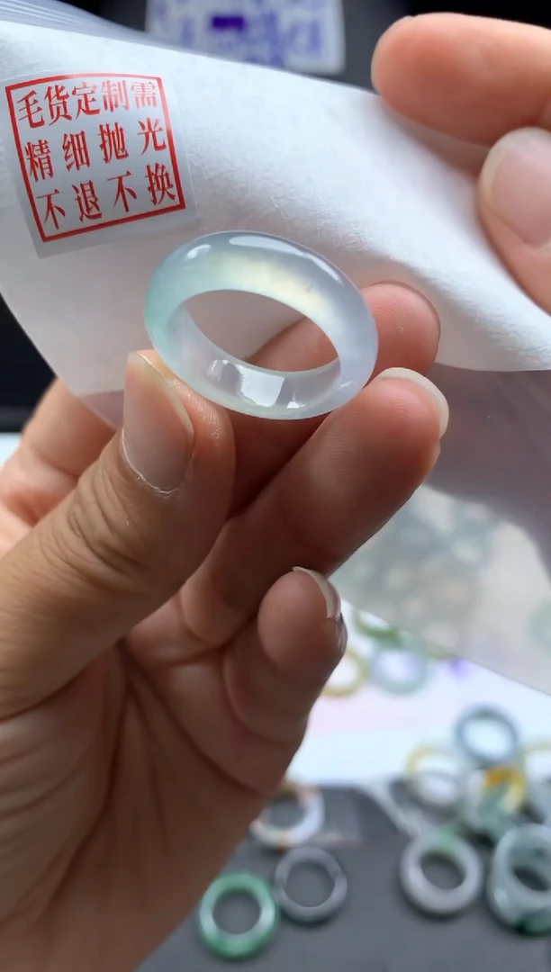 未镶嵌定制翡翠毛货需精细抛光戒圈16 #