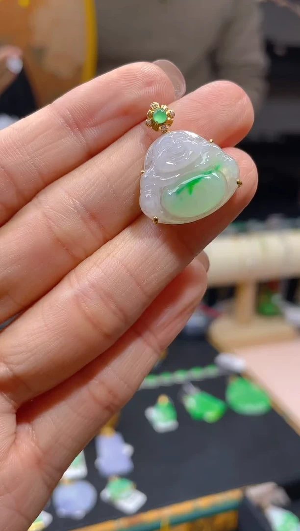 【闪购商品】翡翠颈饰18K金镶嵌假一赔三